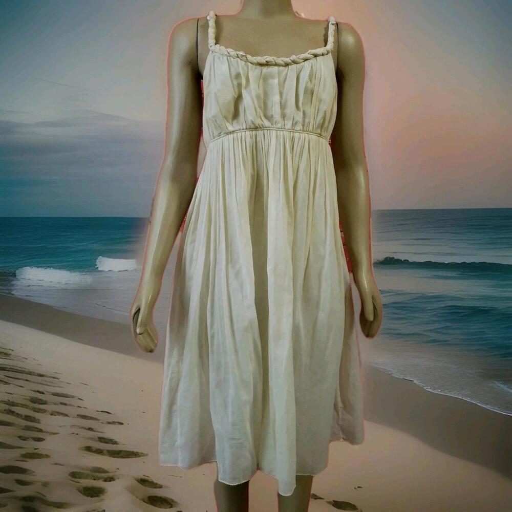 Development Women's Dress Size L Ivory Sleeveless 100% Cotton Size 6